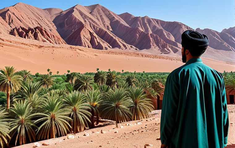 알제리 베니 압바스 오아시스 - Okay, I will generate three safe, appropriate, and high-quality image prompts in English based on th...