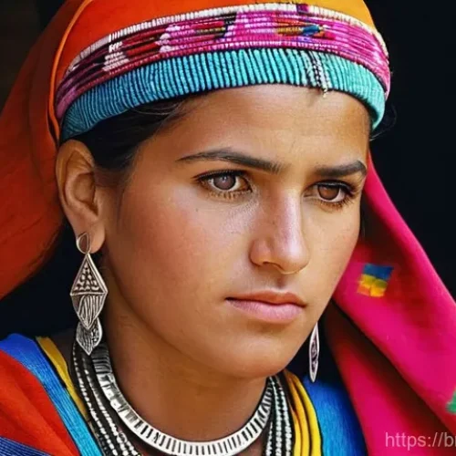 알제리 카밀리아족 문화 - **Kabyle Weaver with Traditional Silver Jewelry**
    "A close-up, highly detailed shot of a skilled...