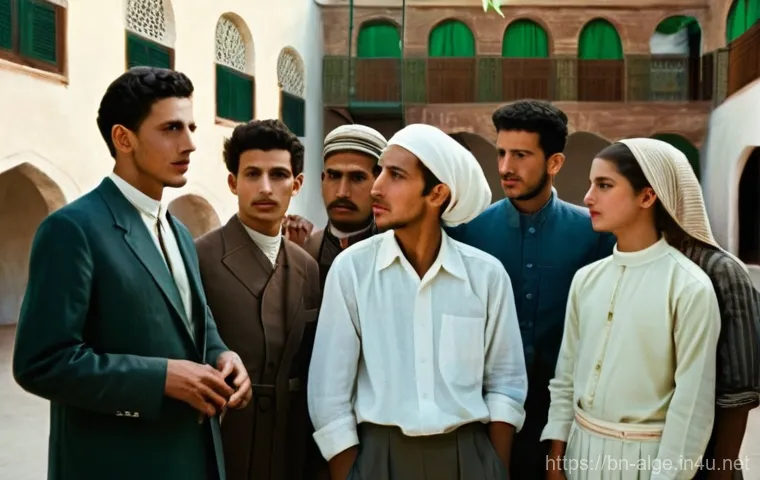 알제리 혁명 지도자 아흐메드 벤 벨라 - **Prompt:** "A historically-inspired depiction of a young Ahmed Ben Bella in mid-20th century Algeri...