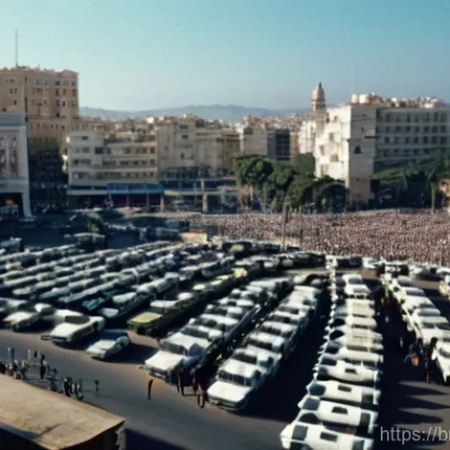 알제리 내전 역사 - **Title: Shattered Democratic Dreams in Early 90s Algiers**
    A highly detailed, cinematic wide sh...