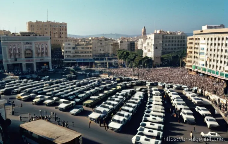 알제리 내전 역사 - **Title: Shattered Democratic Dreams in Early 90s Algiers**
    A highly detailed, cinematic wide sh...